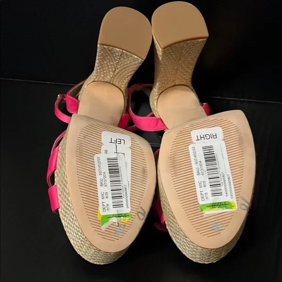 Antonio Melani Pink and Tan Platform Sandals - Picture 8 of 8